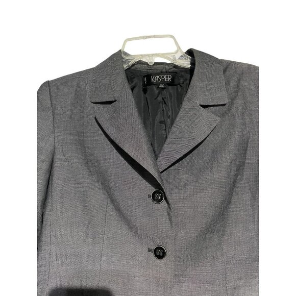 Kasper Women's Blazer Career Business Formal Double Front Pocket Gray Size 14P - Picture 4 of 6